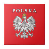 Polska met Polish Eagle keramische Tegel Tegeltje (Voorkant)