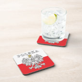 Polska met Poolse adelaar Bier Onderzetter (Rechterzijde)