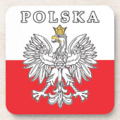 Polska met Poolse adelaar Bier Onderzetter (Voorkant)
