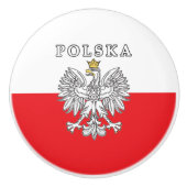 Polska met Poolse adelaar Keramische Knop (Voorkant)
