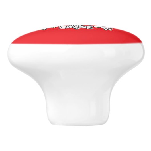 Polska met Poolse adelaar Keramische Knop (Zijkant)