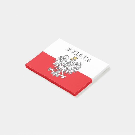 Polska met Poolse adelaar Post-it® Notes (Schuin)