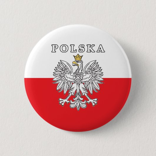 Polska met Poolse adelaar Ronde Button 5,7 Cm (Voorkant)