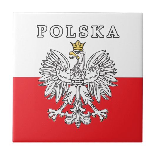 Polska met Poolse adelaar Tegeltje (Voorkant)