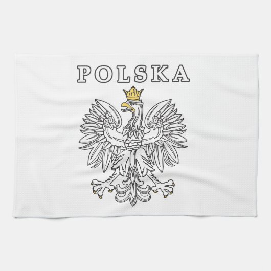 Polska met Poolse adelaar Theedoek (Horizontaal)