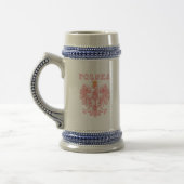 Polska met rode Poolse adelaar beer stein Bierpul (Links)