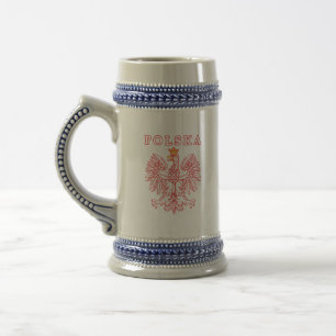 Polska met rode Poolse adelaar beer stein Bierpul
