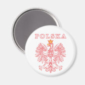 Polska met rode Poolse adelaar Magneet (Voorkant / Achterkant)