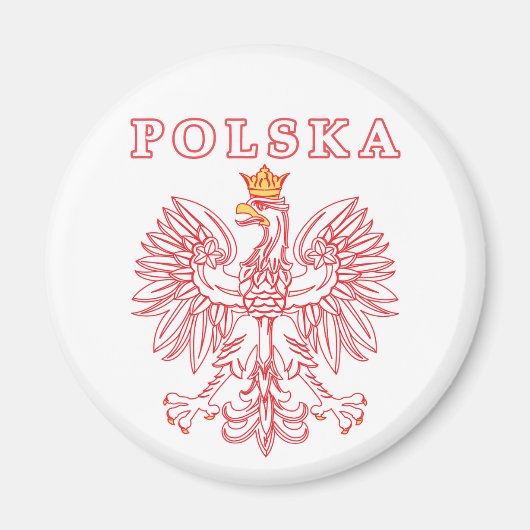 Polska met rode Poolse adelaar Magneet (Voorkant)