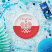 Polska met rode Poolse adelaar Papieren Bordje (Feest)