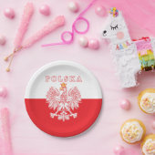 Polska met rode Poolse adelaar Papieren Bordje (Feest)