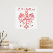 Polska met rode Poolse adelaar Poster (Keuken)