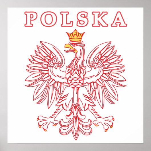 Polska met rode Poolse adelaar Poster (Voorkant)