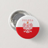 Polska met rode Poolse adelaar Ronde Button 3,2 Cm (Voorkant /achterkant)
