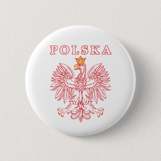 Polska met rode Poolse adelaar Ronde Button 5,7 Cm (Voorkant)