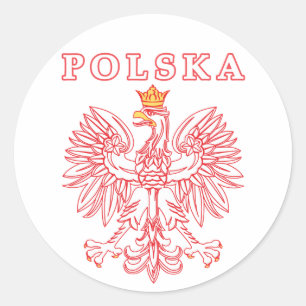 Polska met rode Poolse adelaar Ronde Sticker