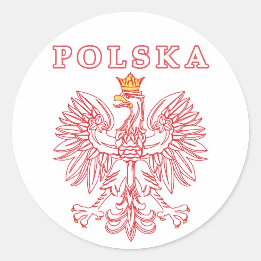 Polska met rode Poolse adelaar Ronde Sticker (Voorkant)
