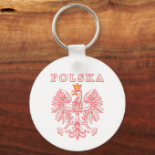 Polska met rode Poolse adelaar Sleutelhanger (Voorkant)