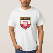 Polska/Poland Flag Shield & Emblem T-Shirt (Voorkant)