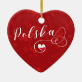 Polska Poland Heart, Christmas Tree Ornament (Voorkant)