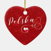 Polska Poland Heart, Christmas Tree Ornament (Achterkant)