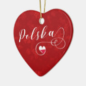 Polska Poland Heart, Christmas Tree Ornament (Links)