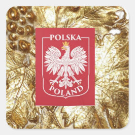 POLSKA POLEN VIERKANTE STICKER