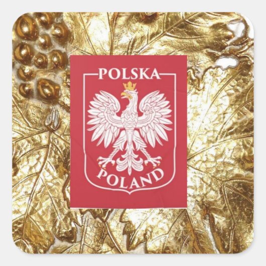 POLSKA POLEN VIERKANTE STICKER (Voorkant)