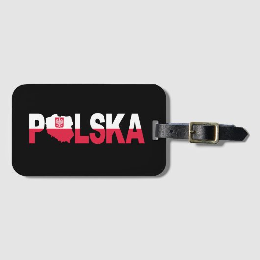 Polska Polen Vlag kaart belettering Bagagelabel (Voorkant (horizontaal))