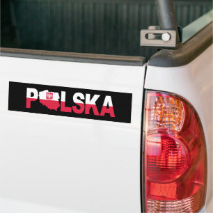 Polska Polen Vlag kaart belettering Bumpersticker