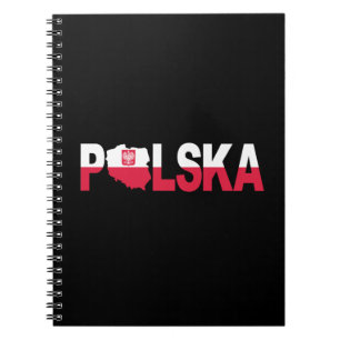 Polska Polen Vlag kaart belettering Notitieboek