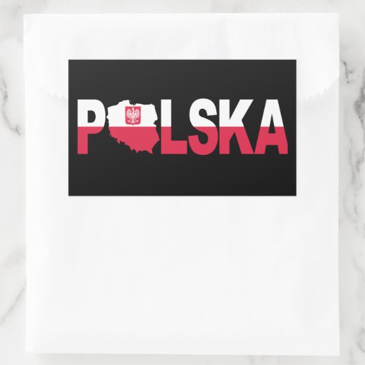 Polska Polen Vlag Kaart Rechthoekige Sticker (Tas)