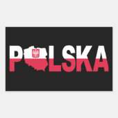Polska Polen Vlag Kaart Rechthoekige Sticker (Voorkant)