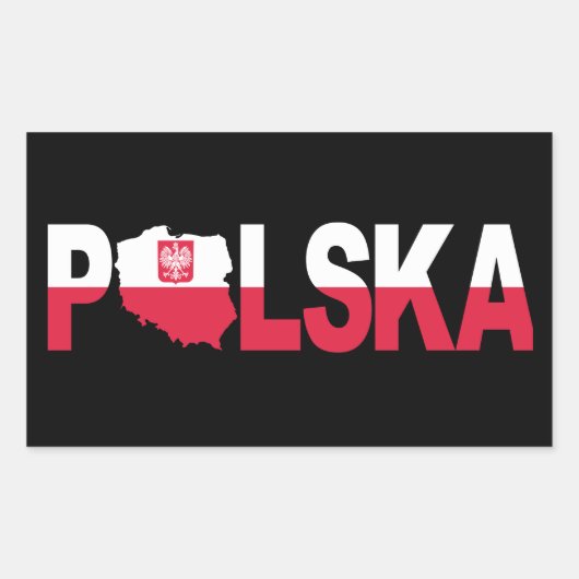 Polska Polen Vlag Kaart Rechthoekige Sticker (Voorkant)