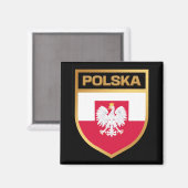 Polska/Polen Vlag Schild & Emblem Magneet (Voorkant / Achterkant)