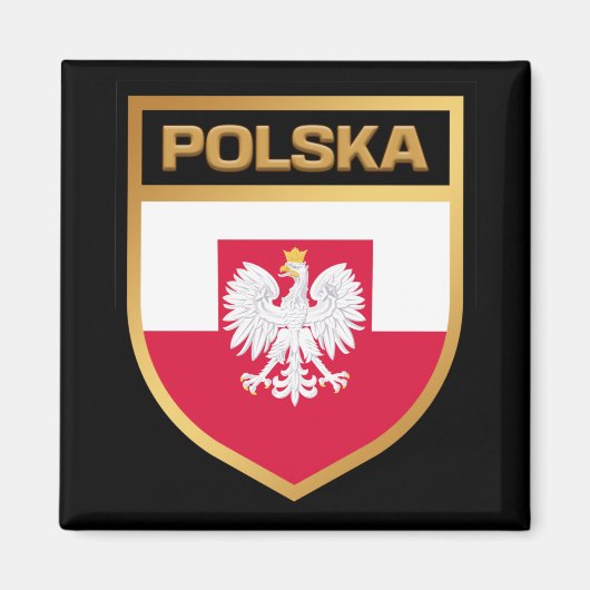 Polska/Polen Vlag Schild & Emblem Magneet (Voorkant)