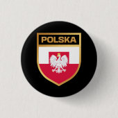 Polska/Polen Vlag Schild & Emblem Ronde Button 3,2 Cm (Voorkant)