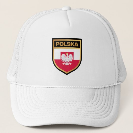 Polska/Polen Vlag Schild & Emblem Trucker Pet (Voorkant)