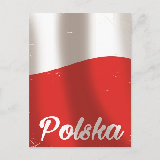 Polska, Pools poster voor oud reizen Briefkaart (Voorkant)