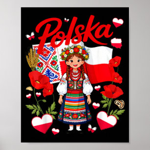 Polska Pools Vlag Outfit Idee voor Vrouwen Polen Poster