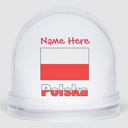 Polska Poolse vlag rood gepersonaliseerd Sneeuwbol (Voorkant)