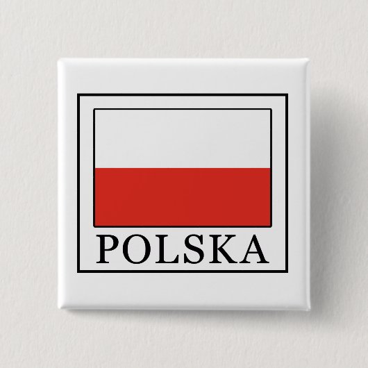 Polska Vierkante Button 5,1 Cm (Voorkant)