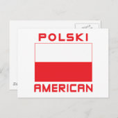 Polski American Flag Briefkaart (Voorkant / Achterkant)