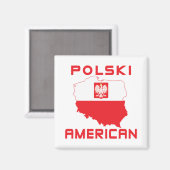 Polski Amerikaanse kaart Magneet (Voorkant / Achterkant)