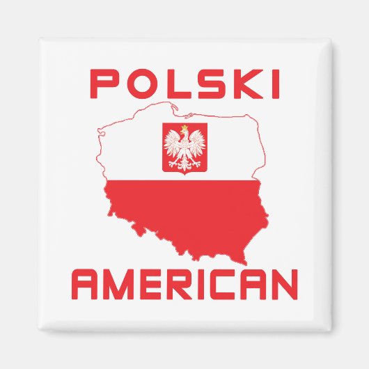 Polski Amerikaanse kaart Magneet (Voorkant)