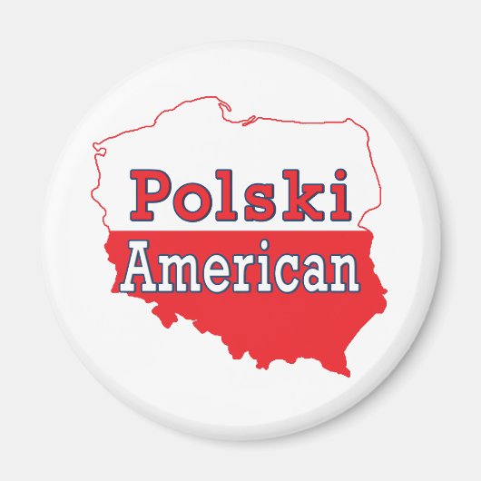 Polski Amerikaanse kaart Magneet (Voorkant)