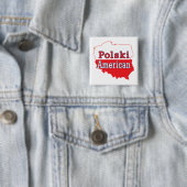 Polski Amerikaanse kaart Vierkante Button 5,1 Cm (In situ)