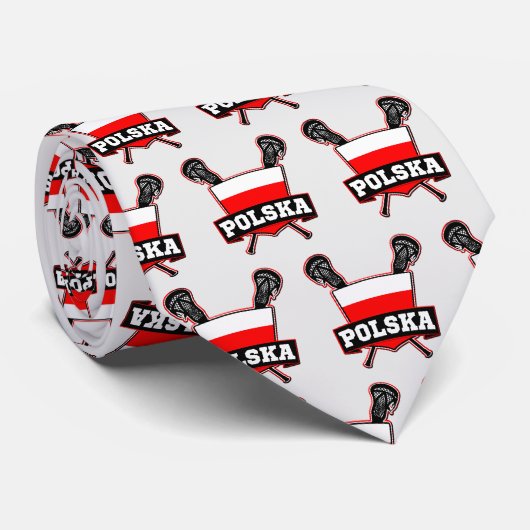 Polski Poolse vlag Lacrosse Stropdas (Opgerold)