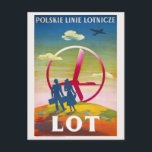 Polskie Linie Lotnicze LOT Vintage Poster Briefkaart<br><div class="desc">Vintage reist poster uit Polen. Polskie Linie Lotnicze Onze posters zijn reproducties van hoge kwaliteit op basis van professionele scans met een zeer hoge resolutie van het origineel. Ons handmatige retoucheringsproces impliceert niet het gebruik van filters die originele details of textuur verwijderen die u in de originele prints wilt zien....</div>