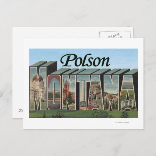 Polson, Montana Briefkaart (Voorkant / Achterkant)